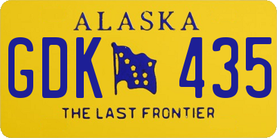 AK license plate GDK435
