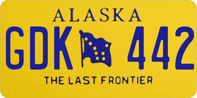 AK license plate GDK442