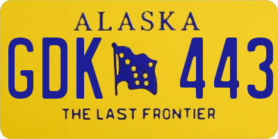 AK license plate GDK443