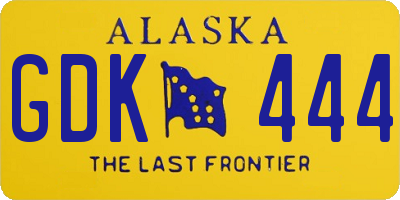 AK license plate GDK444