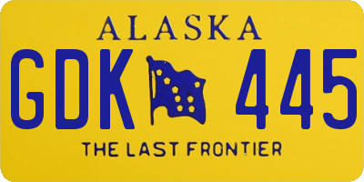 AK license plate GDK445