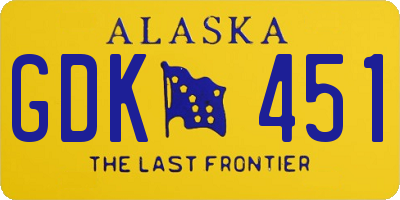 AK license plate GDK451
