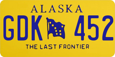 AK license plate GDK452