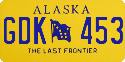 AK license plate GDK453