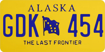 AK license plate GDK454