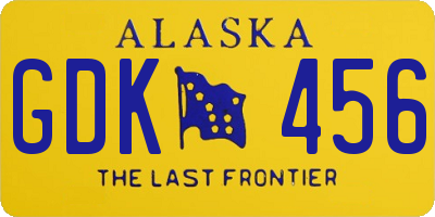 AK license plate GDK456