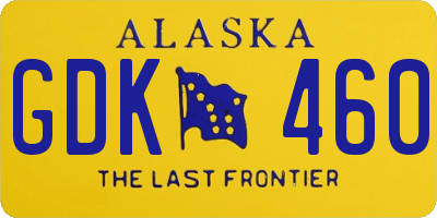 AK license plate GDK460