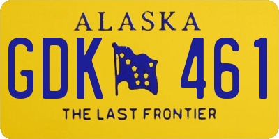 AK license plate GDK461