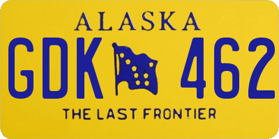 AK license plate GDK462