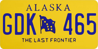 AK license plate GDK465