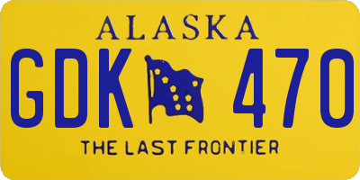 AK license plate GDK470