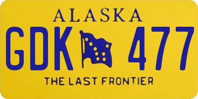 AK license plate GDK477