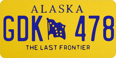 AK license plate GDK478