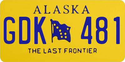 AK license plate GDK481