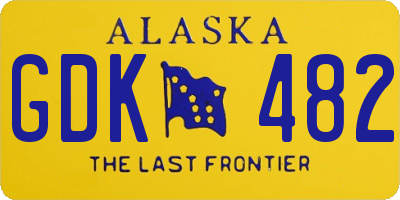 AK license plate GDK482