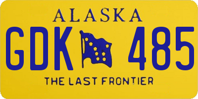 AK license plate GDK485