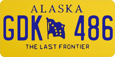 AK license plate GDK486