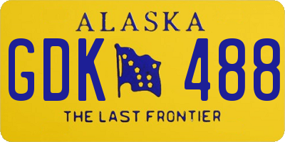 AK license plate GDK488