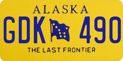 AK license plate GDK490