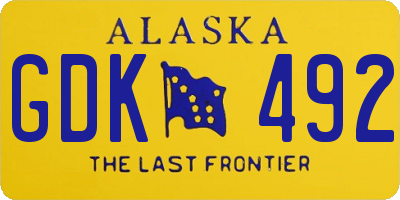 AK license plate GDK492