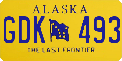 AK license plate GDK493