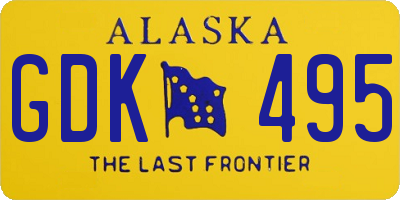 AK license plate GDK495