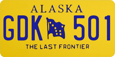 AK license plate GDK501