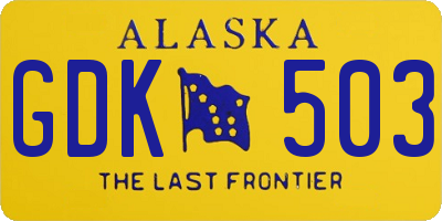 AK license plate GDK503