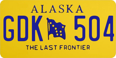 AK license plate GDK504