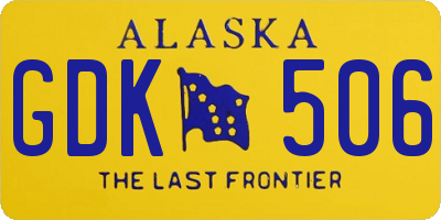 AK license plate GDK506