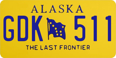 AK license plate GDK511