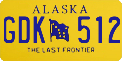 AK license plate GDK512