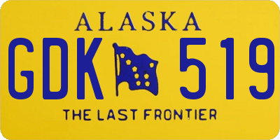 AK license plate GDK519