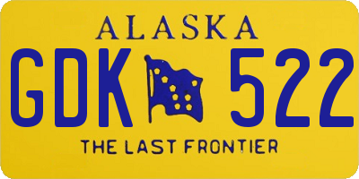 AK license plate GDK522