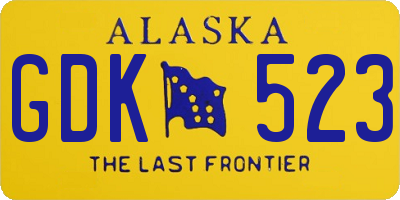 AK license plate GDK523