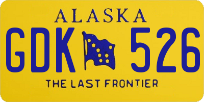 AK license plate GDK526