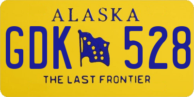 AK license plate GDK528