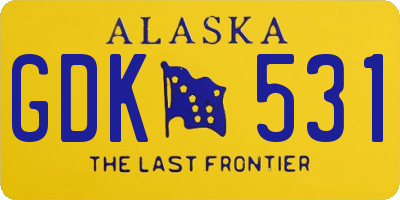 AK license plate GDK531
