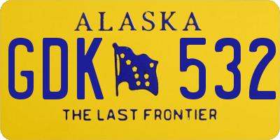 AK license plate GDK532
