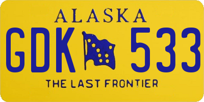 AK license plate GDK533