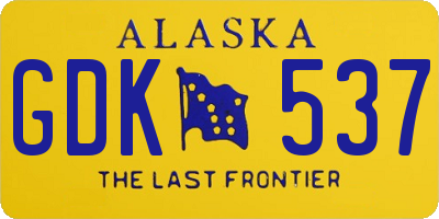 AK license plate GDK537