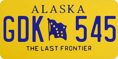 AK license plate GDK545