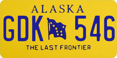 AK license plate GDK546