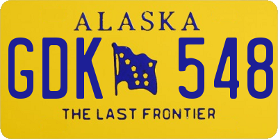 AK license plate GDK548