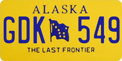 AK license plate GDK549