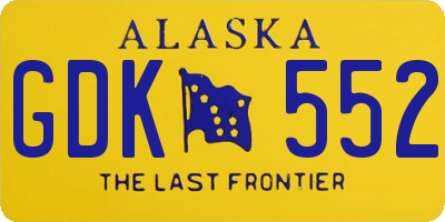 AK license plate GDK552