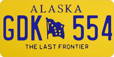 AK license plate GDK554