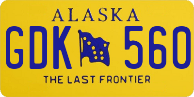 AK license plate GDK560