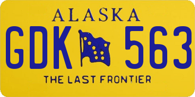 AK license plate GDK563