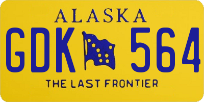 AK license plate GDK564
